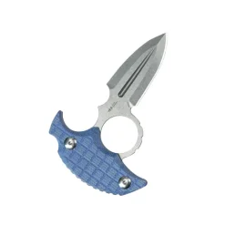 KU403D - KUBEY Cavy Push Dagger Blue Micarta Stonewash 14C28N