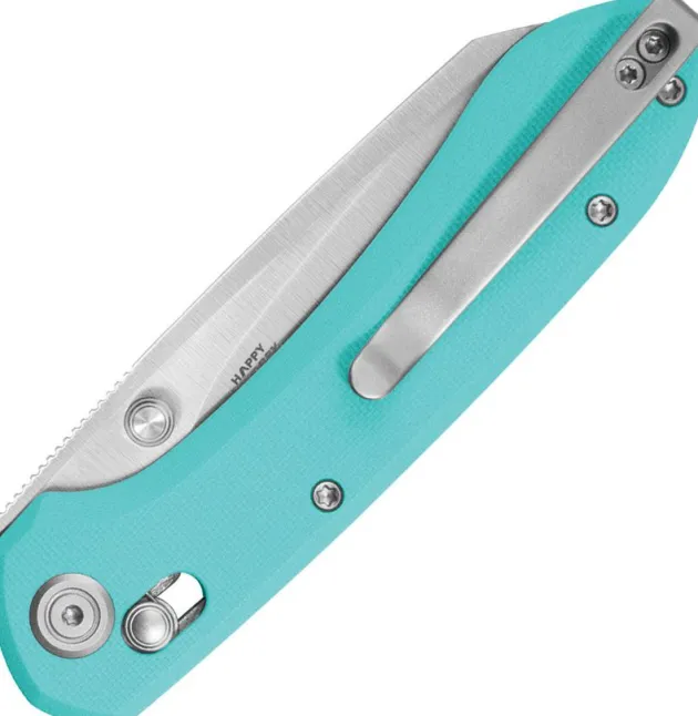 KU446D - Kubey Knives Bonza Crossbar Tiffany Blue G10