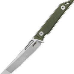 KU430E - Kubey Goliath Green Micarta Stonewash 14C28N
