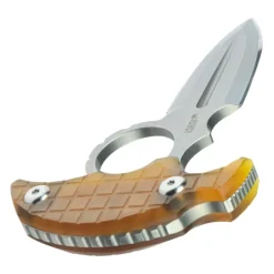 KU403F - KUBEY Cavy Push Dagger Ultem Stonewash 14C28N