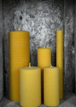 1905000002 - LARP Bougie 10x4cm Cire d'Abeille Pure Alvéolée et Roulée
