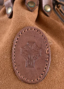 1616416500 - LARP Bourse Médiévale en Cuir avec Croix Celtique