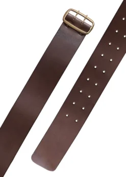 1616027028 - LARP Ceinture en cuir et laiton, marron foncé, 135cm