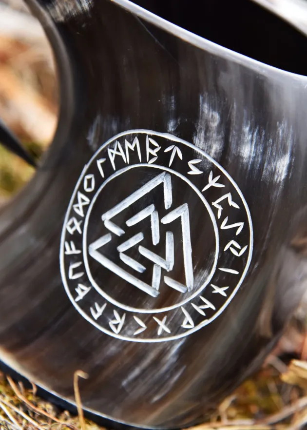 1916191050 - LARP Chope à bière en corne - Valknut 800mL