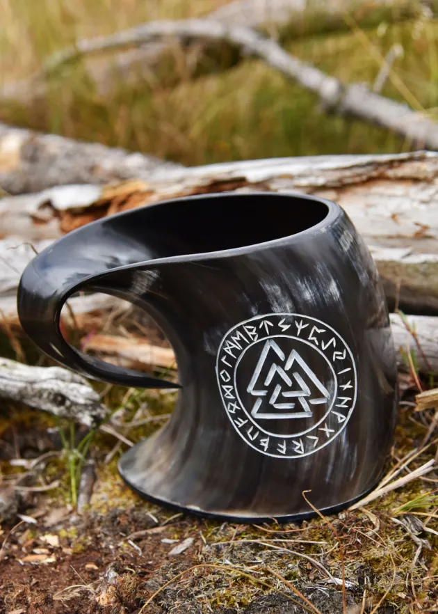 1916191050 - LARP Chope à bière en corne - Valknut 800mL