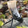 1916111301 - LARP Corne à boire avec support Fer Torsadé Gravure Fenrir