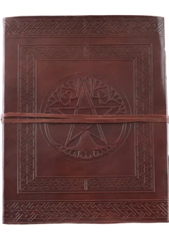 2016004600 - LARP Grand livre en cuir pentagramme 20 x 25 cm