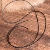 1626010016 - LARP Lanière en cuir de chèvre, ronde 1,5 mm x 1 m NOIRE