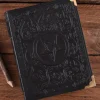 2016003400 - LARP Livre en cuir noir avec pentagramme 18 x 23 cm