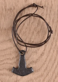 1480000100 - LARP Marteau de Thor Pendentif Forgé Cordon Cuir