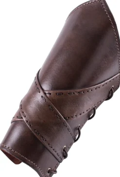 1616650600 - LARP Paire de Protège-Bras rembourrées en cuir avec bandes croisées