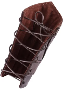 1616650600 - LARP Paire de Protège-Bras rembourrées en cuir avec bandes croisées