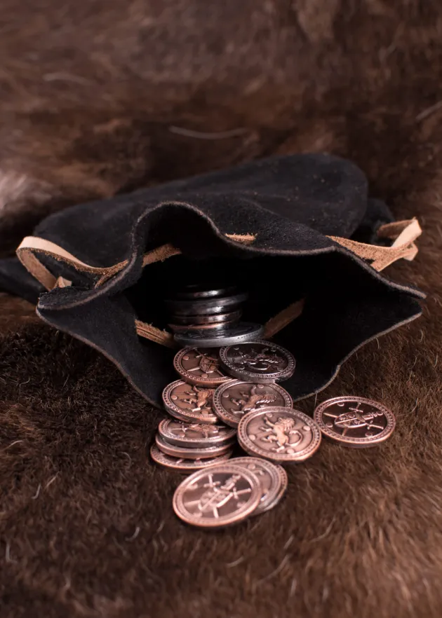 1638140120 - LARP Petite bourse en daim Noire