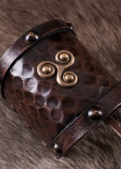1616553400 - LARP Petit protège-bras cuir, triskèle celtique
