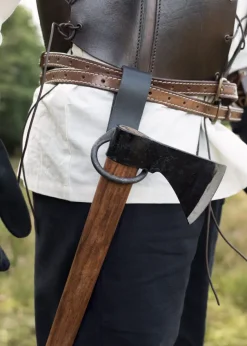 0401040001 - LARP Porte-Hache en Cuir et Fer Forgé