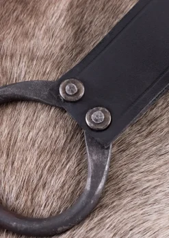 0401040001 - LARP Porte-Hache en Cuir et Fer Forgé