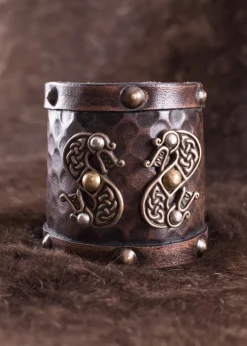 1616553300 - LARP 1 Protège-bras en cuir avec dragon à deux têtes 1 PIECE