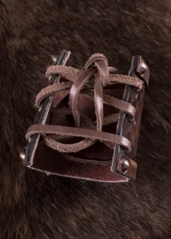 1616553300 - LARP 1 Protège-bras en cuir avec dragon à deux têtes 1 PIECE