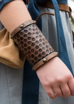 1616553201 - LARP 1 Protège-bras en cuir martelé Long 1 pièce