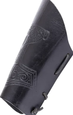 1680853300 - LARP Protège Bras motif Mjolnir Cuir Noir
