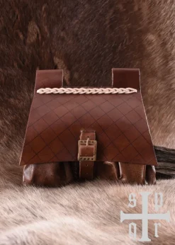1664000151 - LARP Sac médiéval du 14ème siècle cuir marron