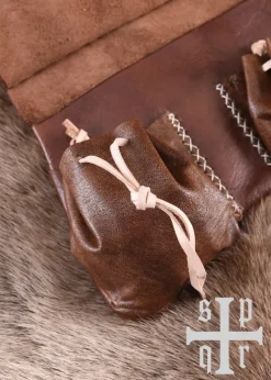 1664000151 - LARP Sac médiéval du 14ème siècle cuir marron
