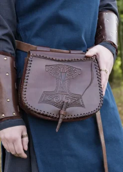 1680000300 - LARP Sacoche Cuir Gravé Mjolnir