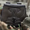 1680000302 - LARP Sacoche Cuir Noir Gravée Mjolnir