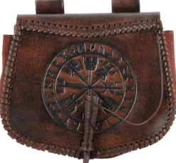 1680000310 - LARP Sacoche en cuir embossé Vegvísir