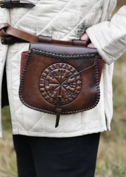1680000310 - LARP Sacoche en cuir embossé Vegvísir