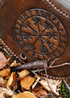 1680000310 - LARP Sacoche en cuir embossé Vegvísir
