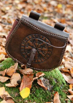 1680000310 - LARP Sacoche en cuir embossé Vegvísir
