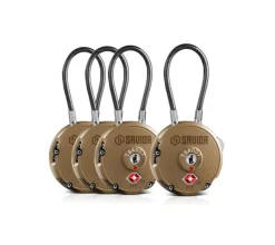 LK-ROUND-TN-FOURPK - Savior Lot de 4 Cadenas à Cable Tan (TSA)