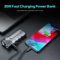 LPGSK05PRO - LOOP GEAR SK05 Pro Torche Powerbank 20W 8000mAh 4360lm USB-C 2x18650 Doubles Emetteurs