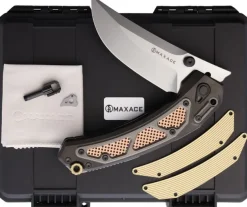 Maxace Backlight 01 Framelock Brass
