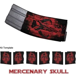 Mercenary Skull - Gunskins AR15 mag skins 3 pack