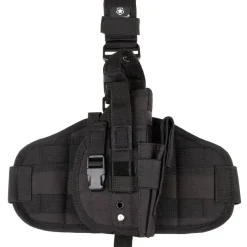 MFH30708A MFH Holster, "MOLLE", sangles de cuisse et ceinturon, noir