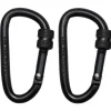 MFH 27535A mousqueton, D 6mmx6 cm, noir, vis de blocage, paquet de 2