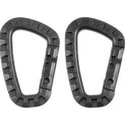 MFH 27531A mousqueton, plastique, noir, D 7 mm x 8,5 cm, paquet de 2
