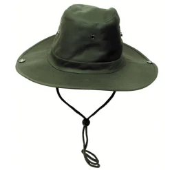 MFH10703BL Chapeau de brousse, vert, mentonnière, bord pliable TAILLE L
