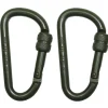MFH27536B mousqueton, D 8mmx8cm, kaki, vis de blocage, paquet de 2