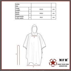 MFH08524Y - MFH Poncho RipStop M05 camo 144 x 223 cm