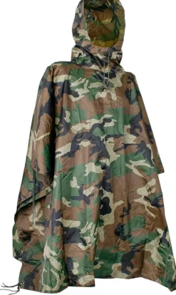 M4459 - MIL-TEC Poncho Ripstop Woodland 208 x 153 cm