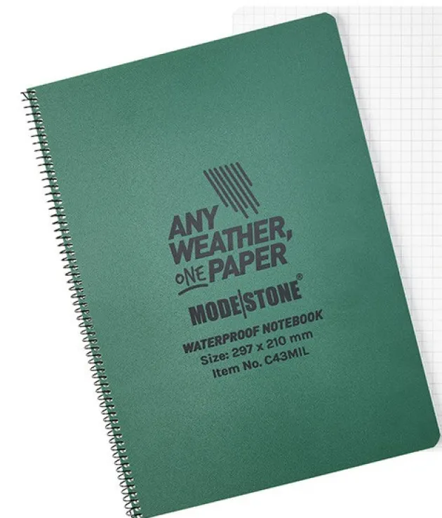 44.078506 - MODE STONE Carnet Tout Temps 100 pages 210x297mm OD GREEN