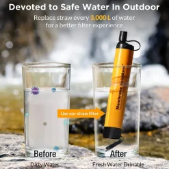 MSLOESF006Z - Membrane Solutions Paille filtrante orange avec étui