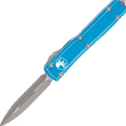 MT122-12DBL - Microtech Ultratech D/E Distressed Blue Apo F/S