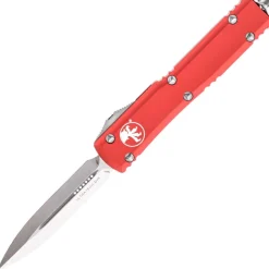 MT122-10RD - Microtech Ultratech D/E Stonewash Red