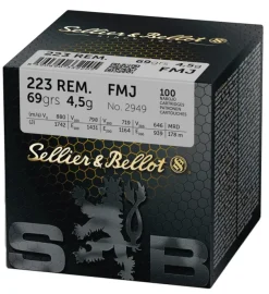 MUNSEB34296 - CARTOUCHES SB 223 REM FMJ VRAC x100 69GR 4.5g