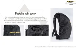 NCBP20 - NITECORE BP20 Sac à dos Tactique/Randonnée/Cyclisme 20L NOIR