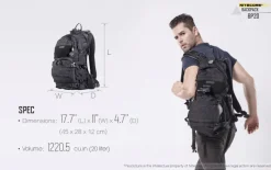 NCBP20 - NITECORE BP20 Sac à dos Tactique/Randonnée/Cyclisme 20L NOIR